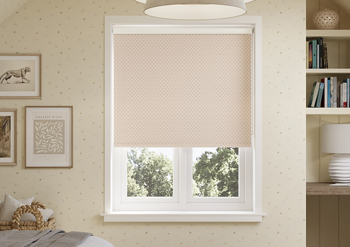 Trellis Prints, Scallop and Bud Rosies Pink - Twist&Fit Roller Blind - Image 3
